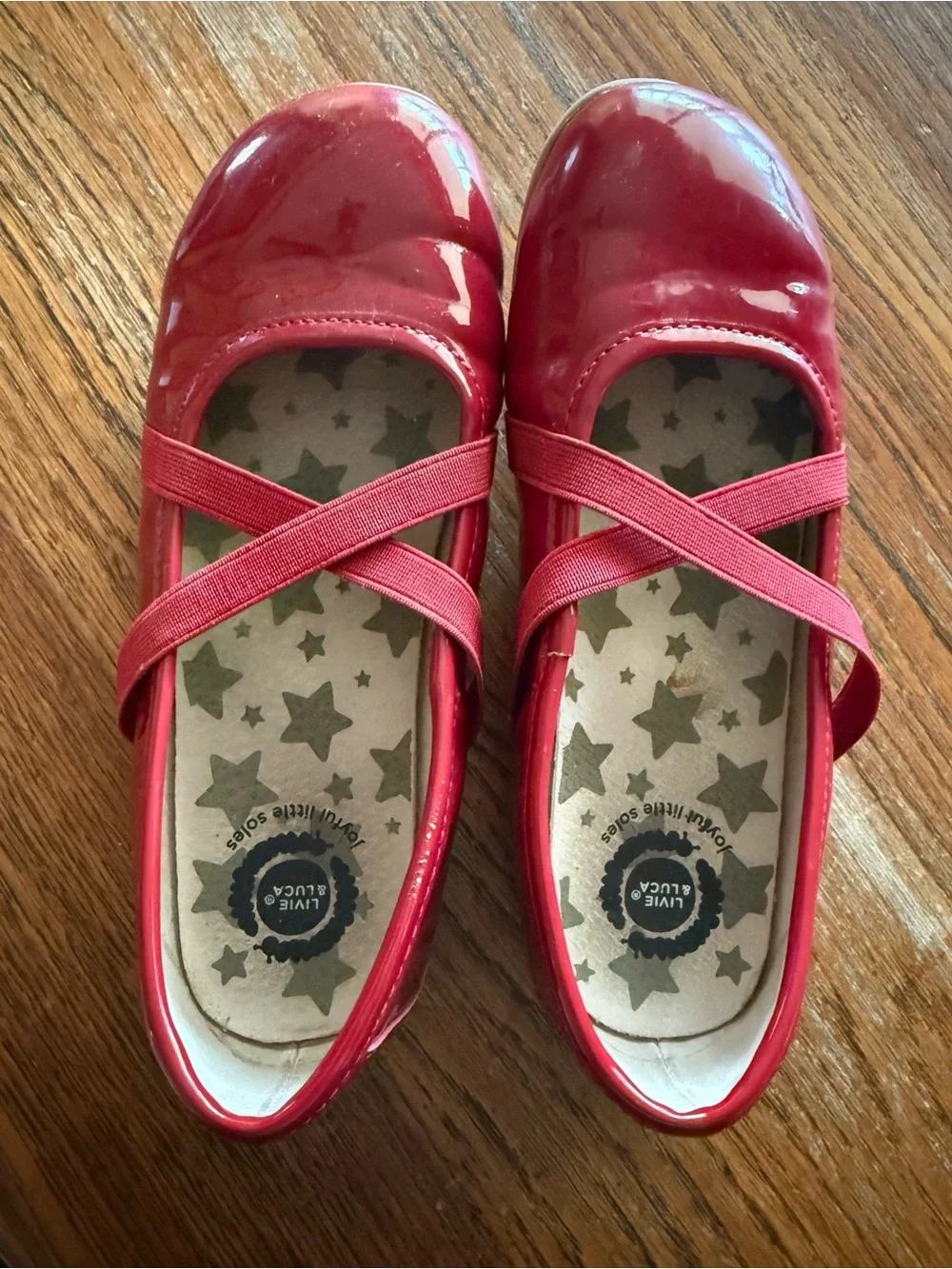 Livie & Luca Red Patent Mary Jane Crisscross Shoes